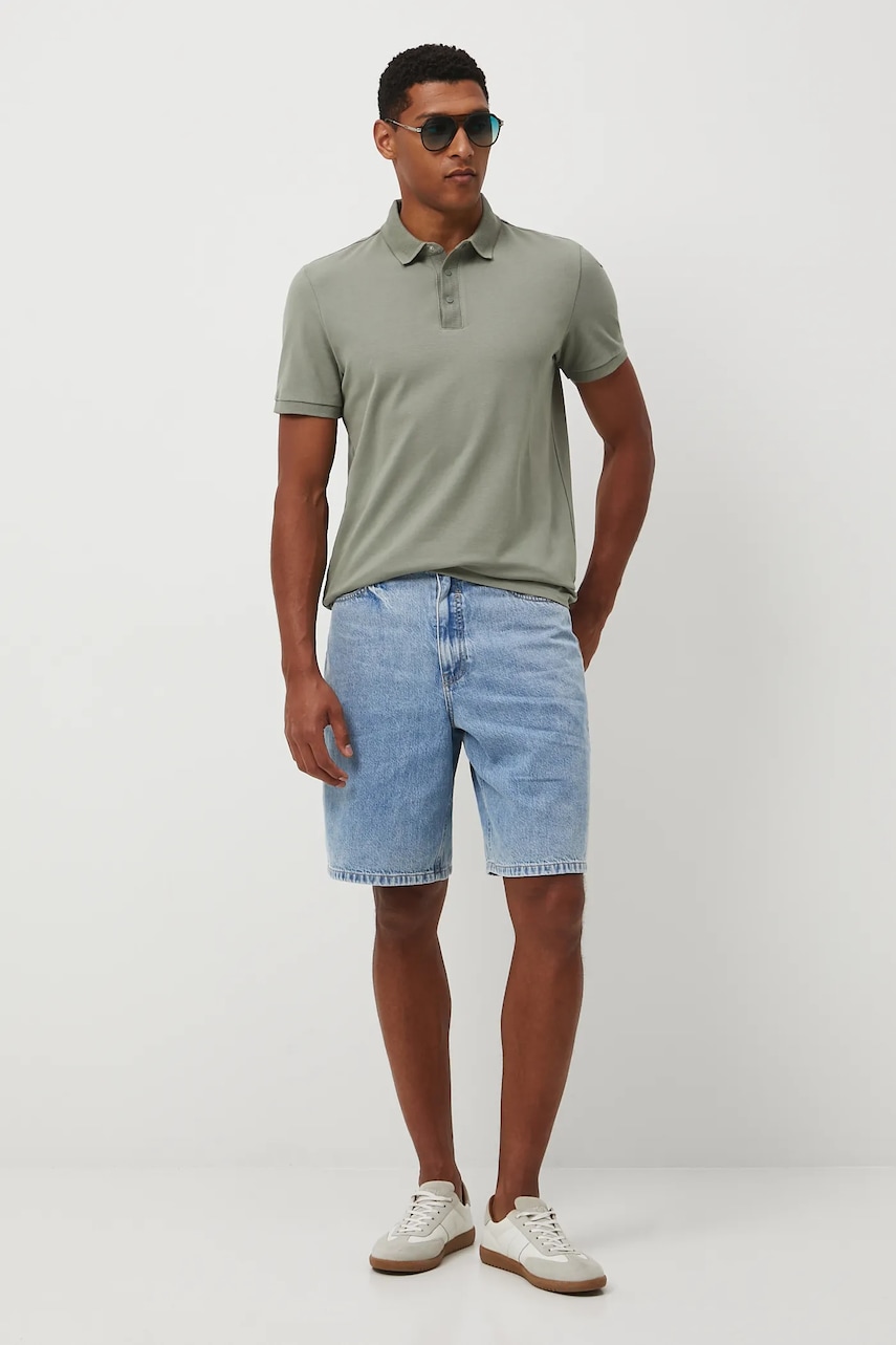 Medicine tricou polo culoarea verde, uni