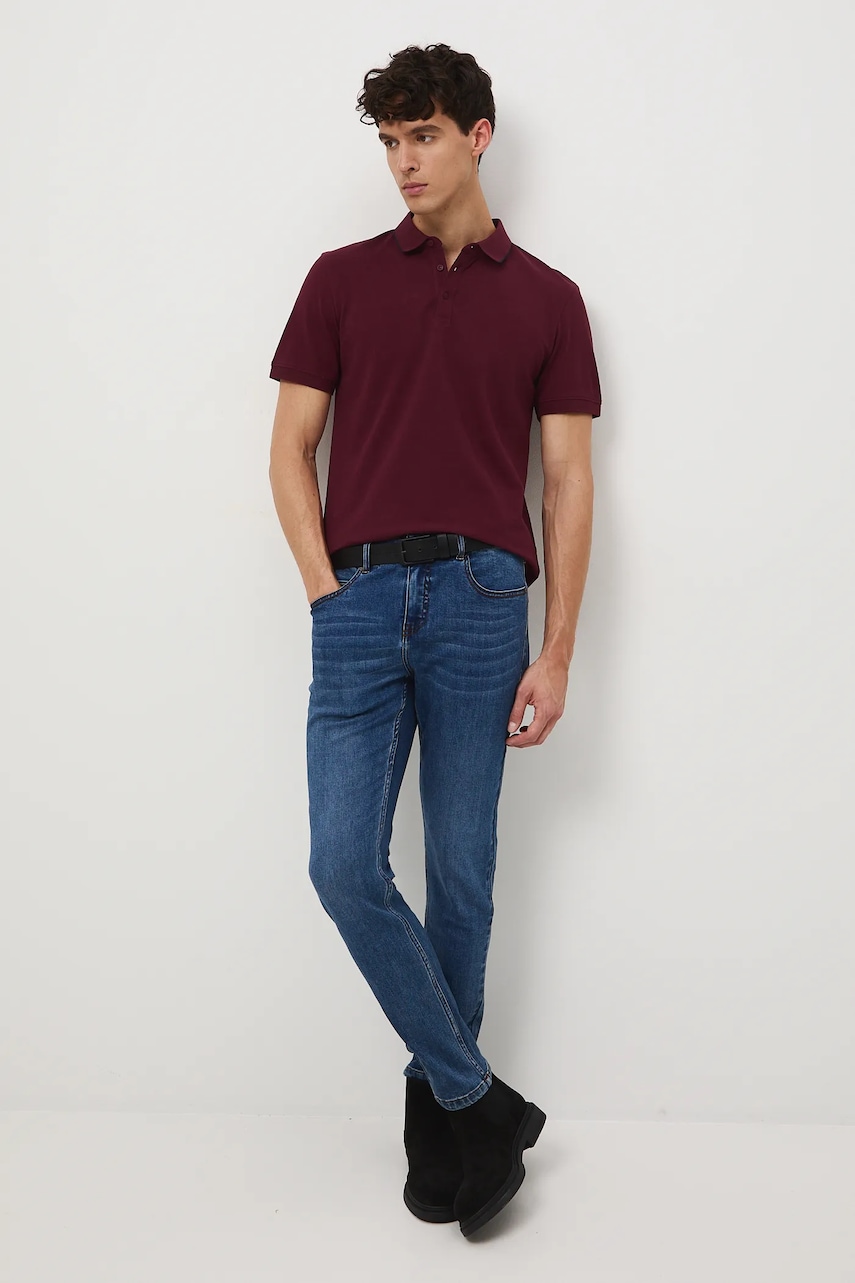 Medicine tricou polo culoarea bordo, uni