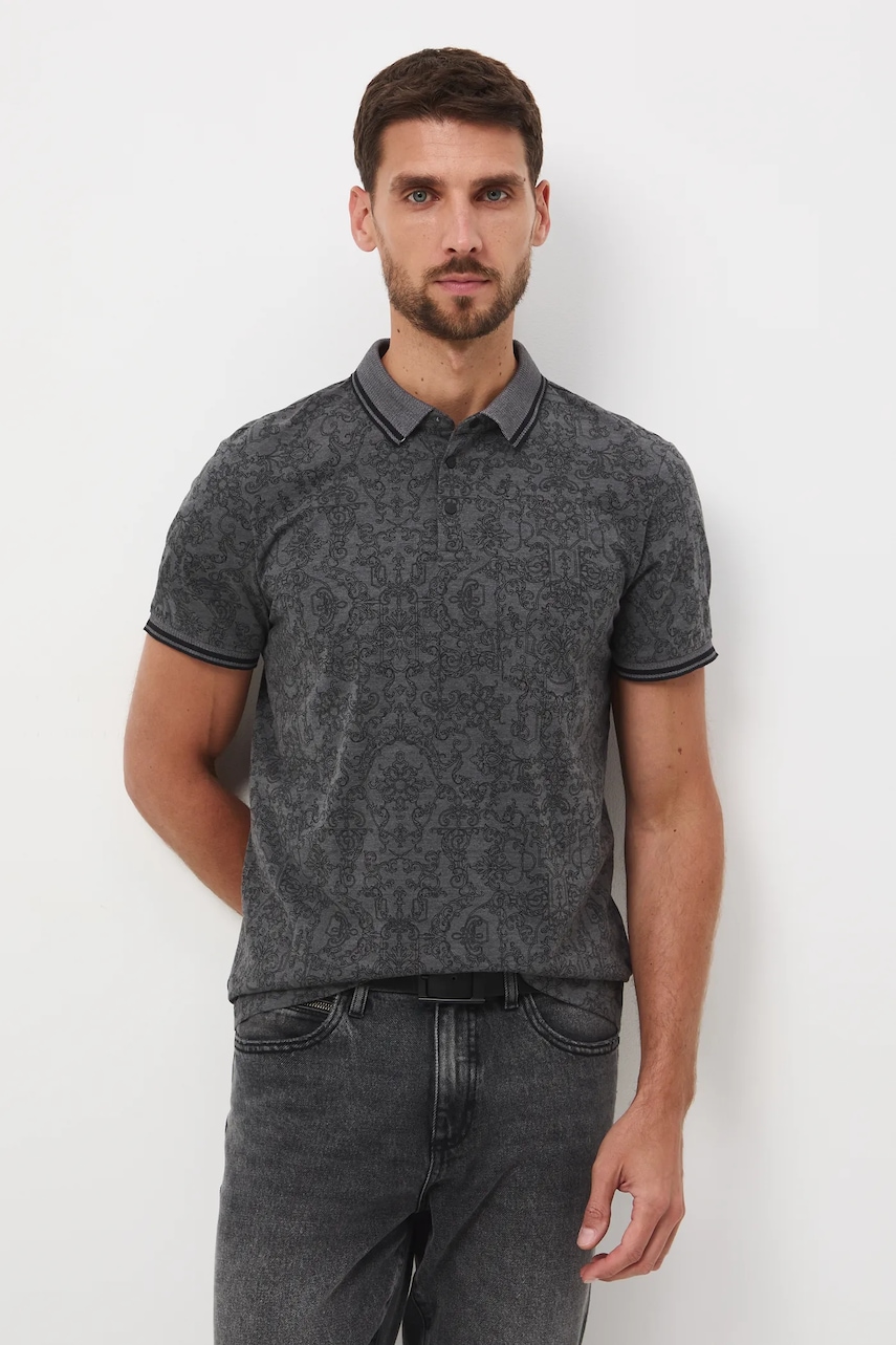 Medicine tricou polo culoarea gri, modelator