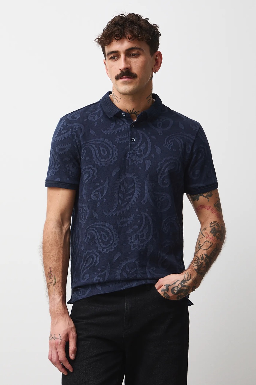 Medicine tricou polo culoarea albastru marin, modelator