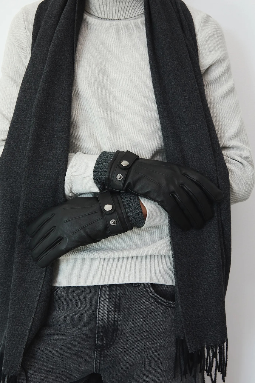 Medicine manusi de piele culoarea negru