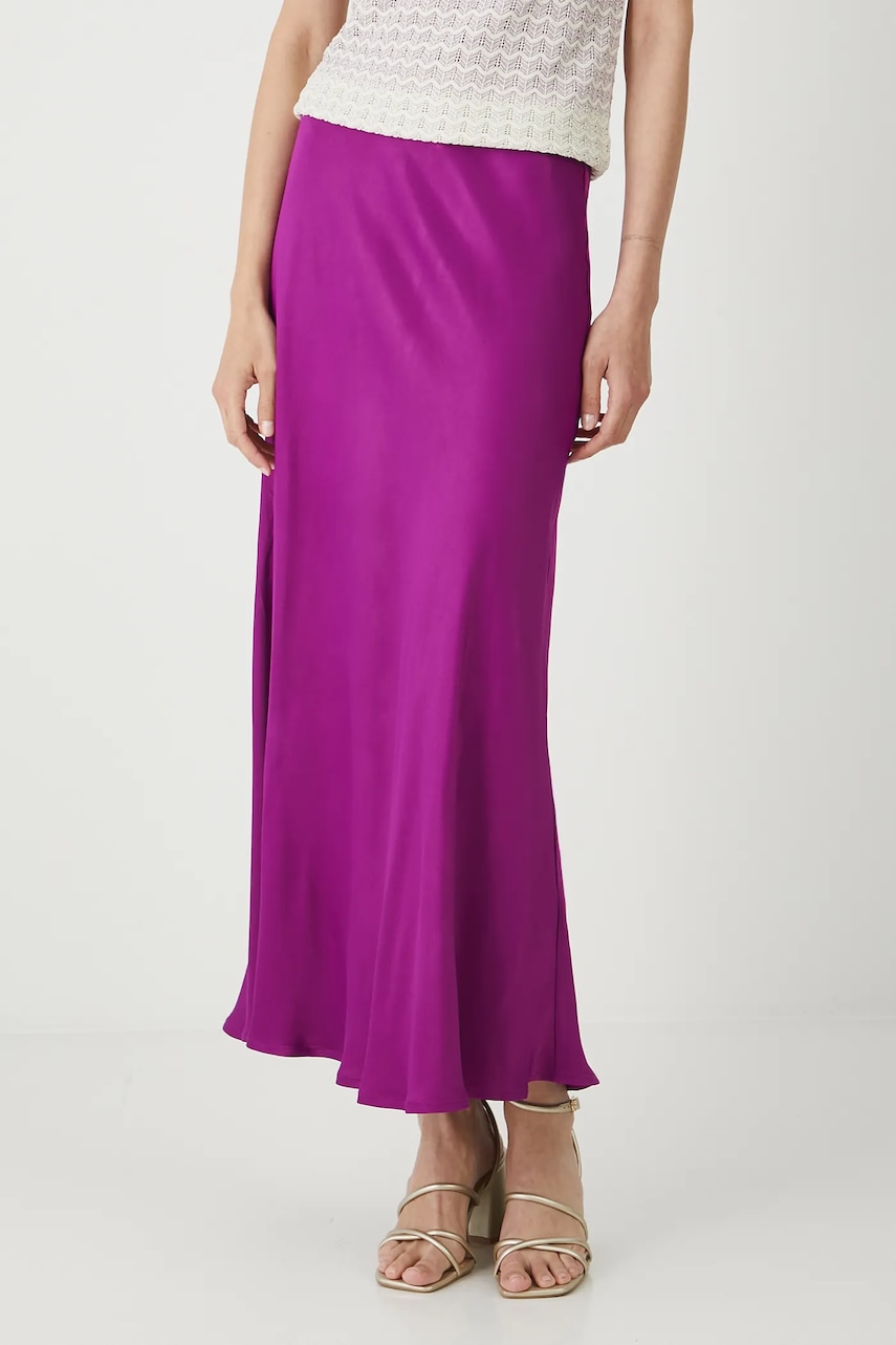 Medicine fustă culoarea violet, midi, drept