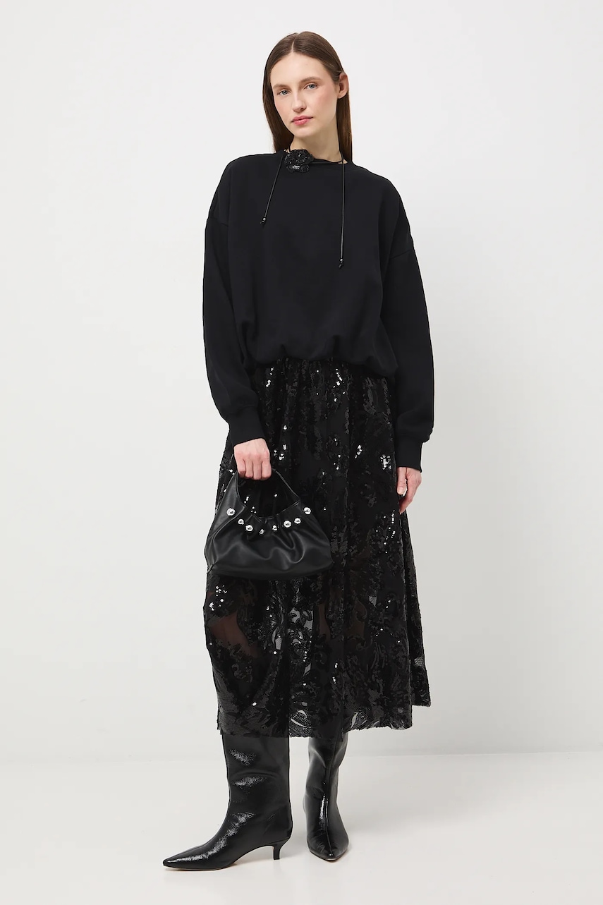 Medicine fusta culoarea negru, maxi, evazati