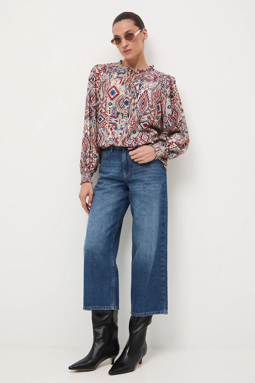 Medicine blugi din bumbac culoarea albastru marin