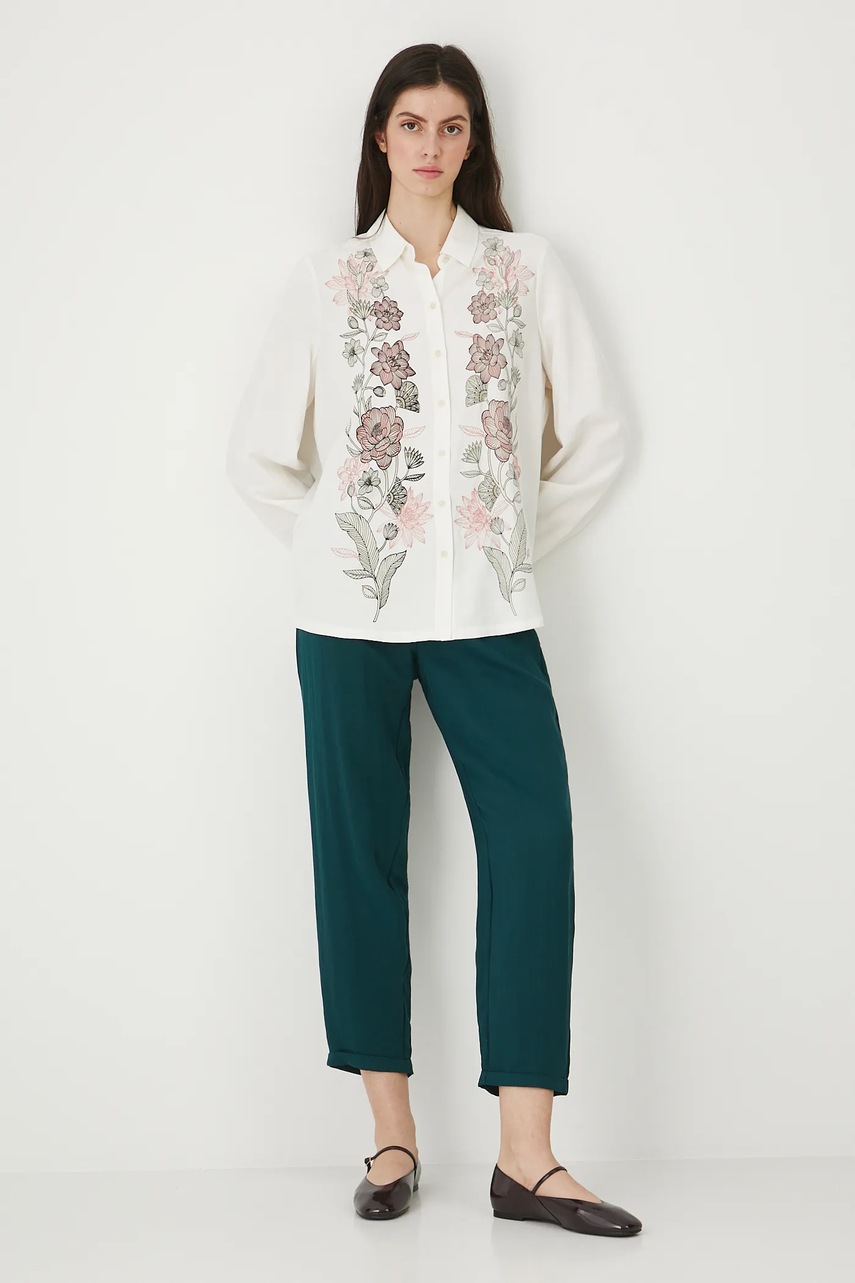 Брюки Medicine цвет зелёный chinos средняя посадка