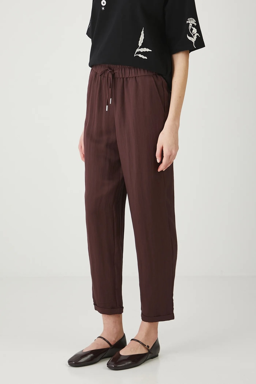 Medicine pantaloni culoarea maro, fason chinos, medium waist