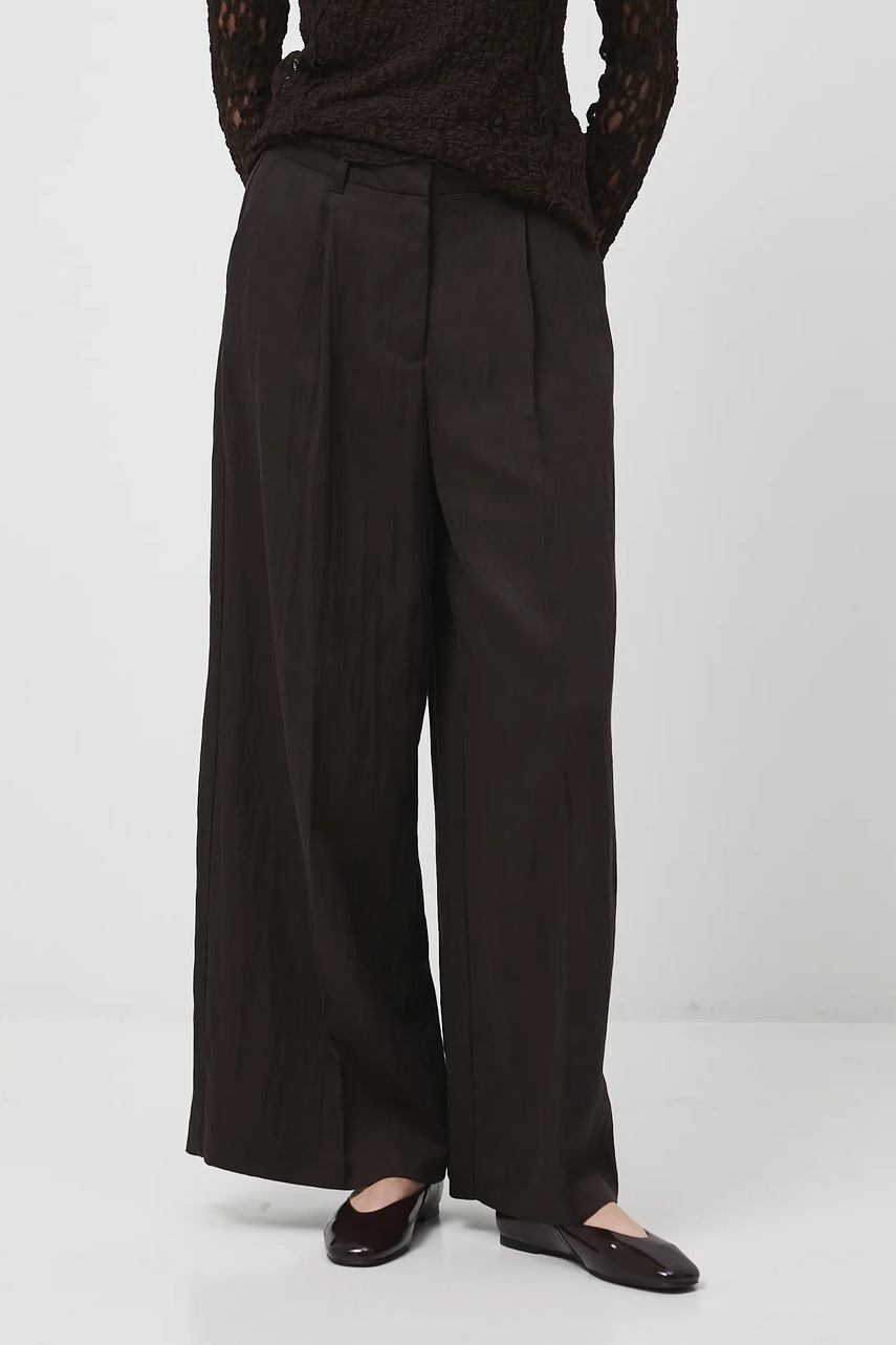 Брюки Medicine цвет коричневый широкие высокая посадка