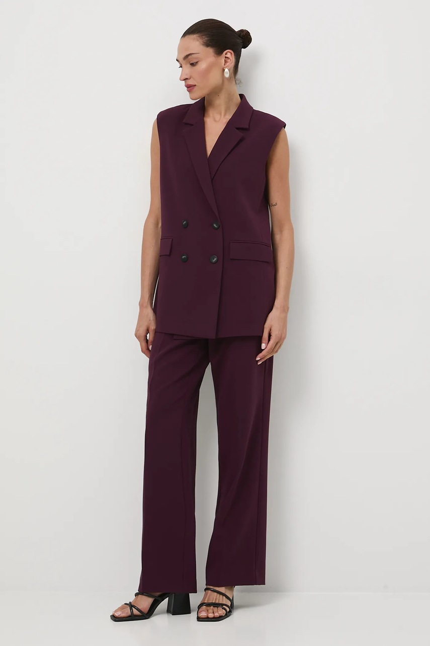 Брюки Medicine цвет бордовый широкие высокая посадка