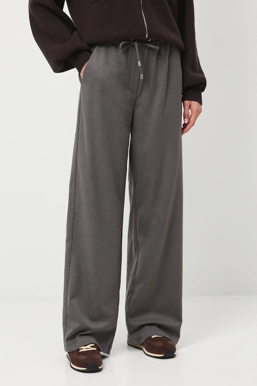 Medicine pantaloni culoarea gri, lat, medium waist