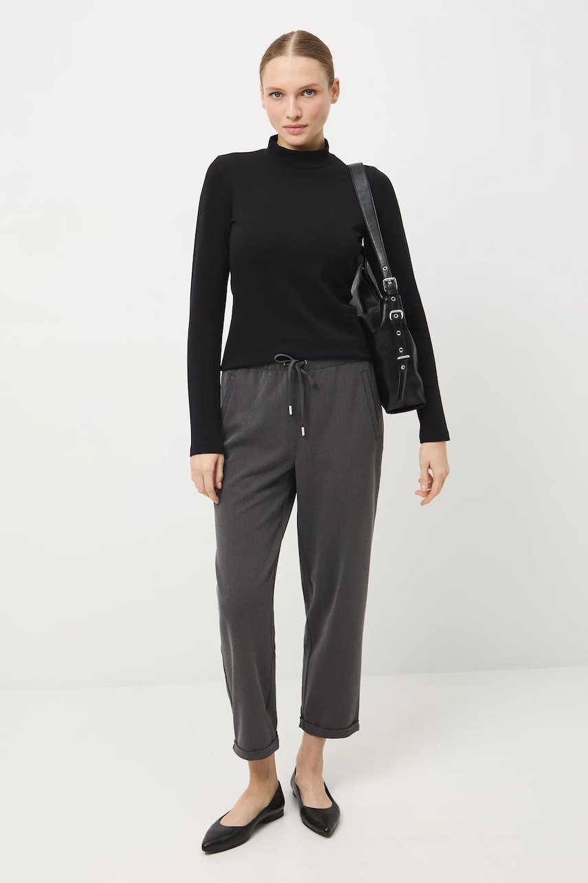 Levně Kalhoty Medicine dámské, šedá barva, střih chinos, medium waist