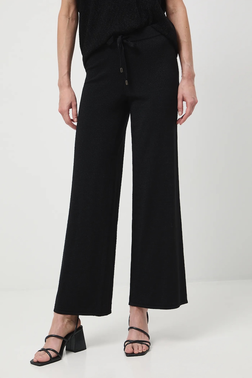 Medicine pantaloni culoarea negru, lat, medium waist
