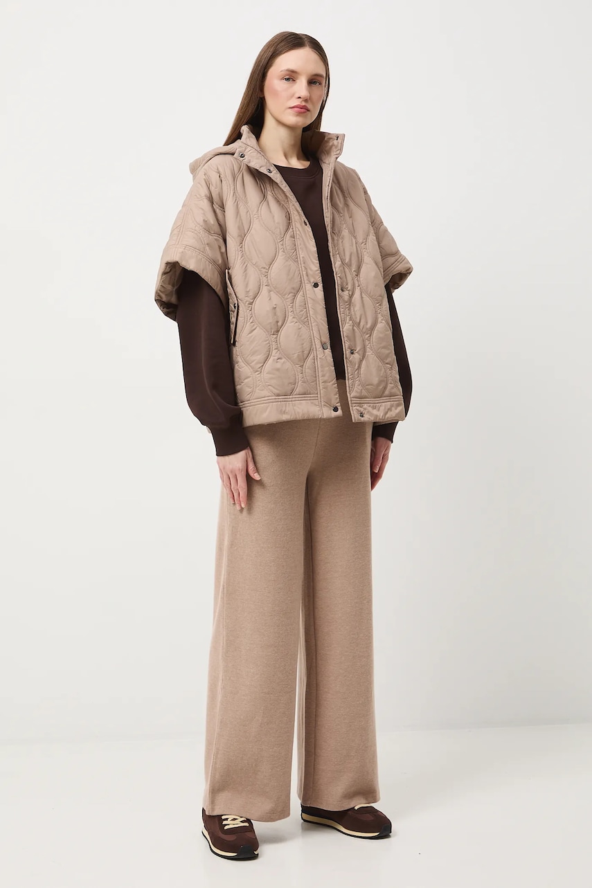 Medicine pantaloni de trening culoarea bej, melanj