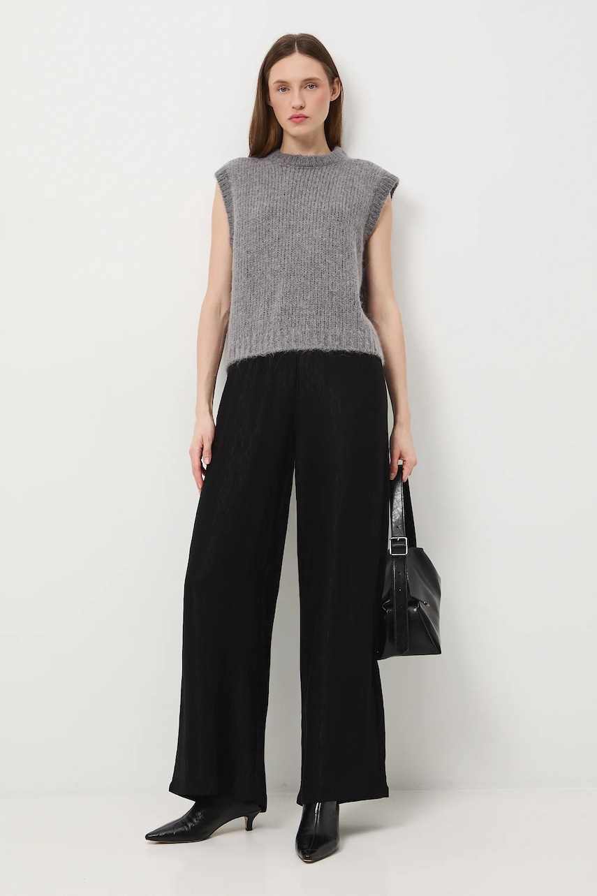 Medicine pantaloni culoarea negru, lat, medium waist