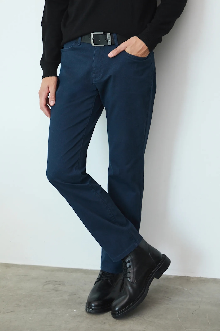 Medicine pantaloni culoarea albastru marin, drept