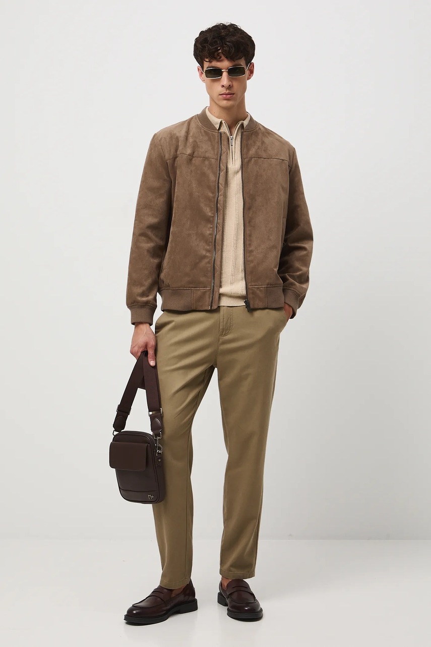 Medicine pantaloni culoarea verde, cu fason chinos