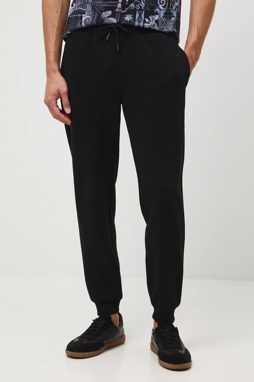 Medicine pantaloni de trening culoarea negru, uni