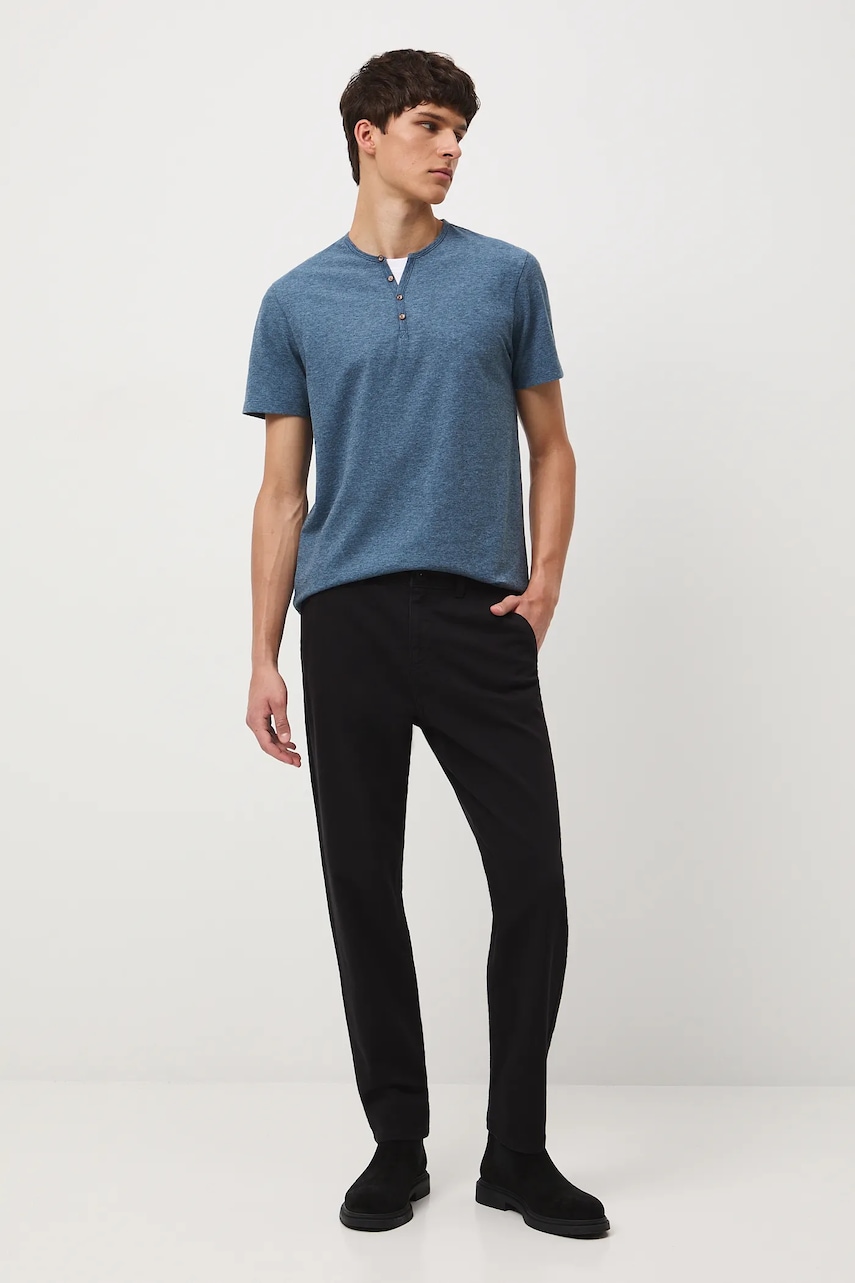 Medicine pantaloni culoarea negru, cu fason chinos