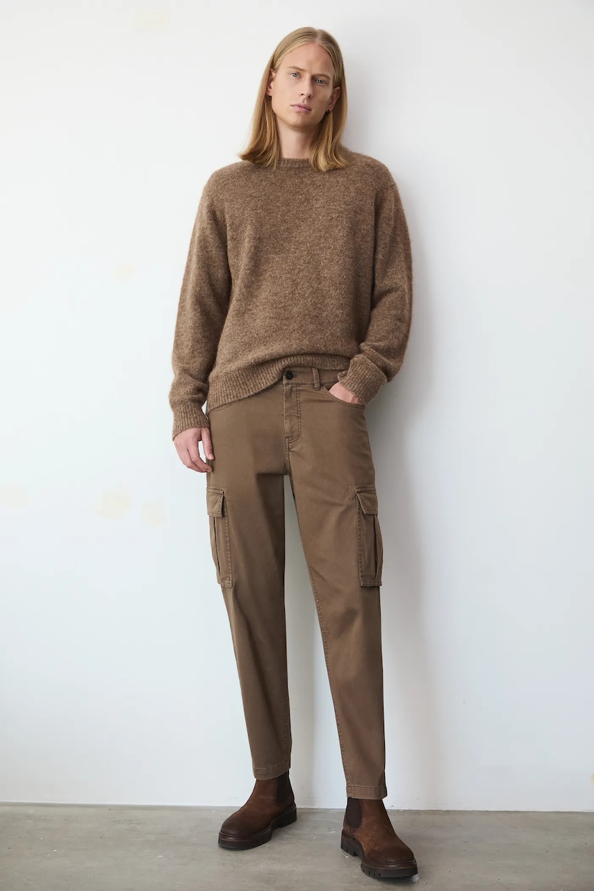 Medicine pantaloni culoarea maro, drept