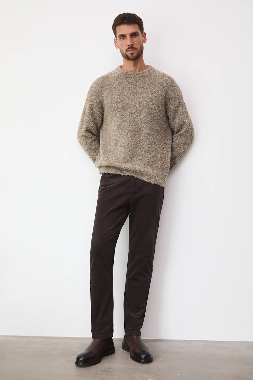 Medicine pantaloni de catifea cord culoarea maro, drept