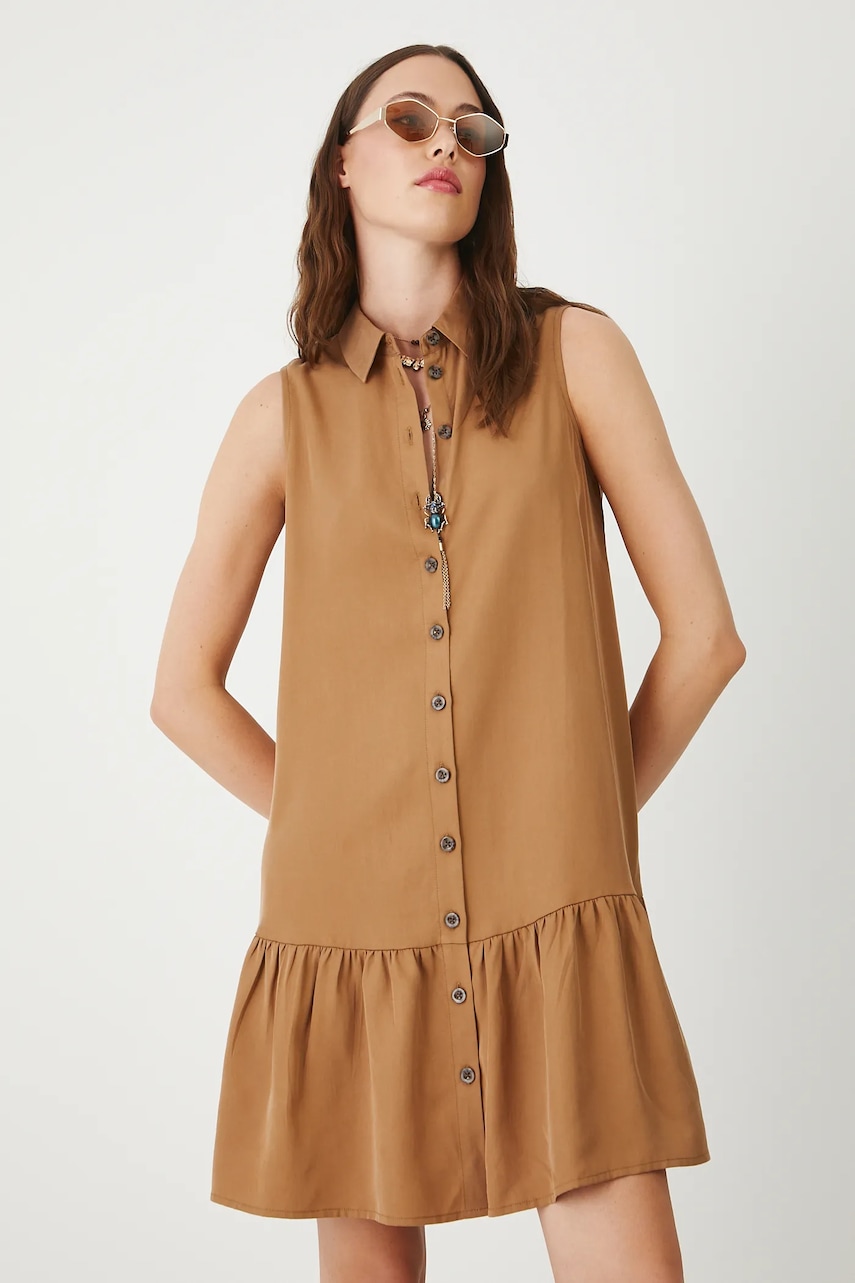 Medicine rochie culoarea maro, mini, oversize