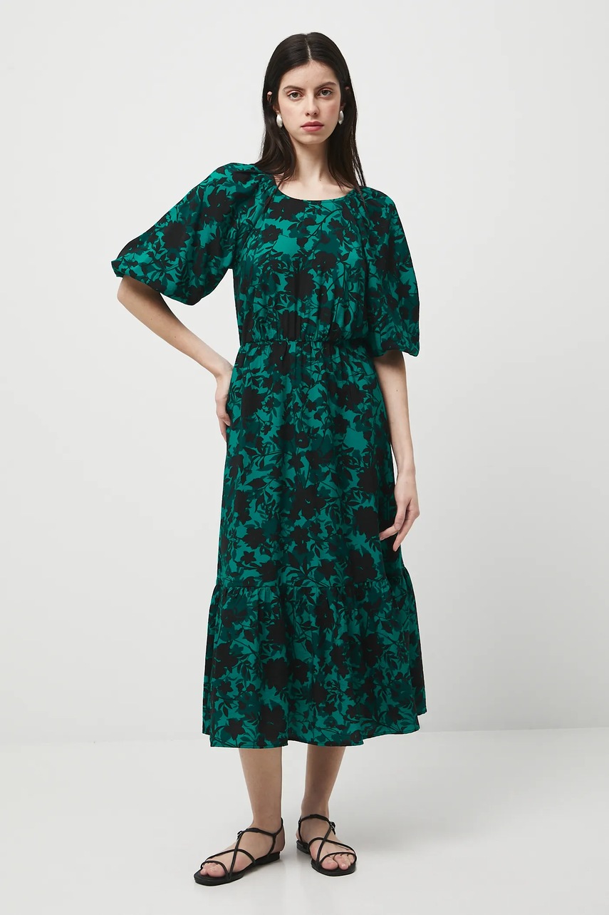Платье Medicine цвет зелёный midi расклешённое