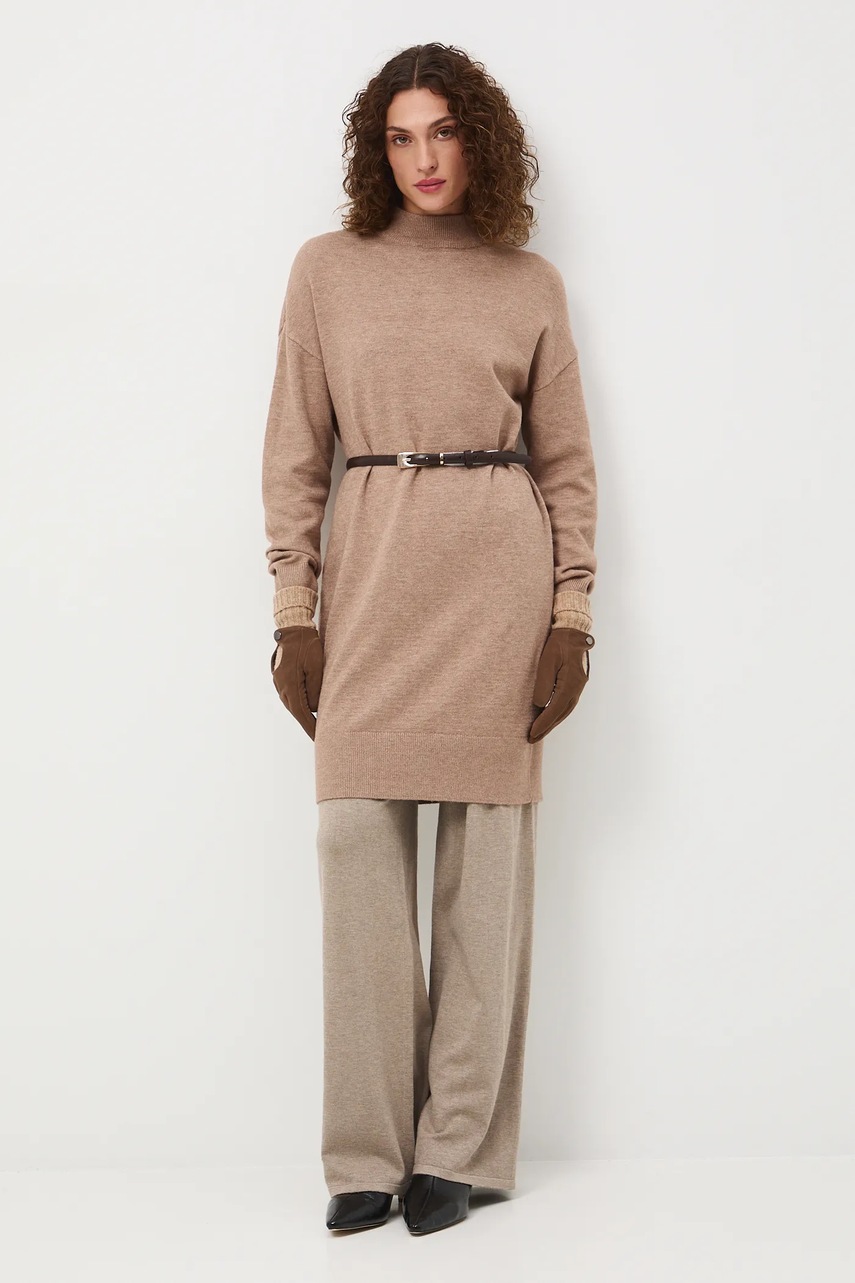 Medicine rochie culoarea bej, midi, drept