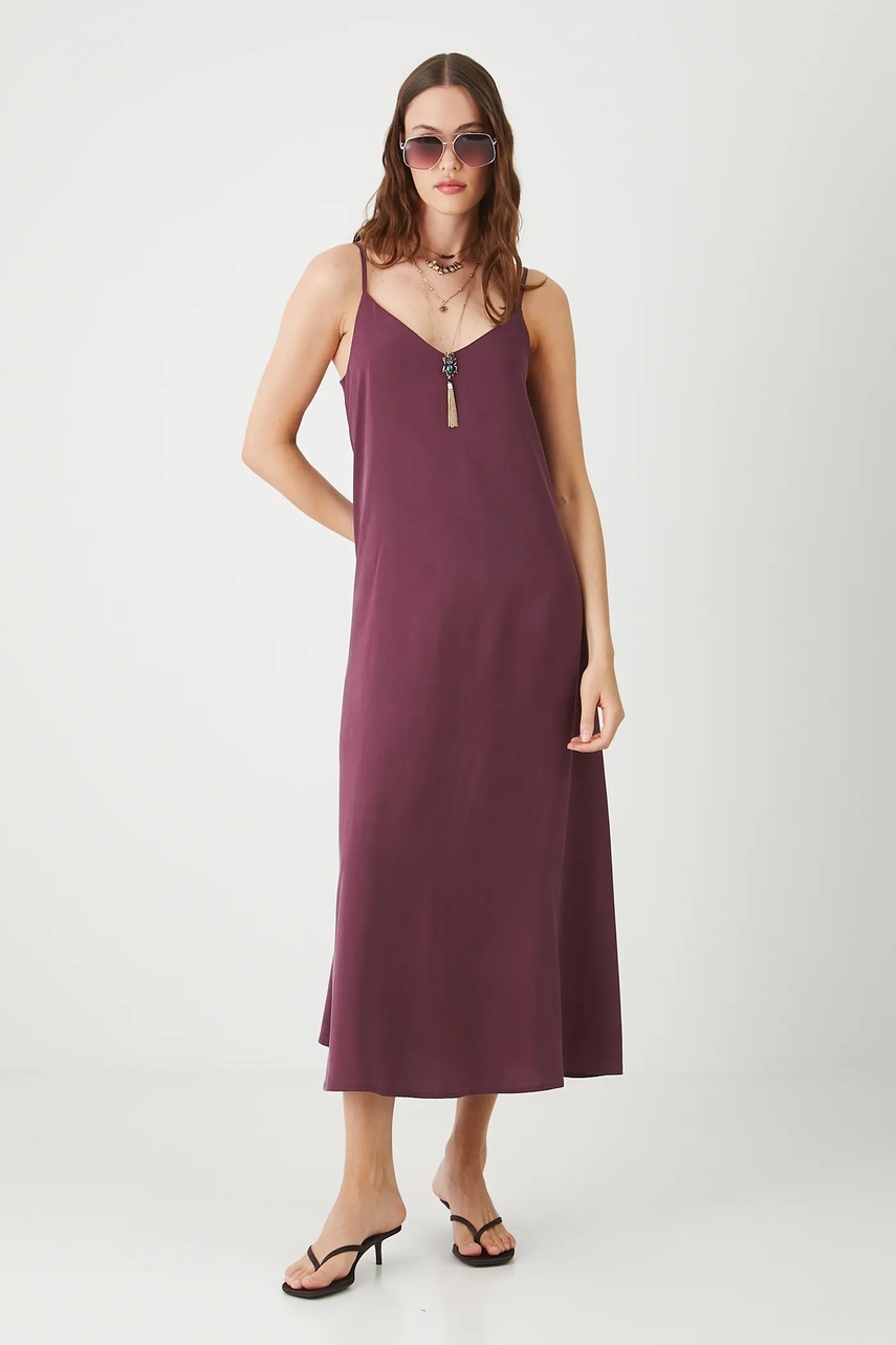 Платье Medicine цвет бордовый midi расклешённое