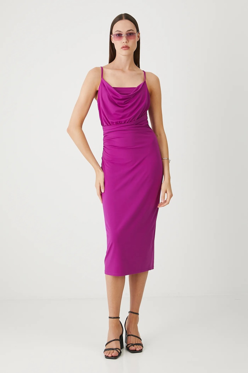 Платье Medicine цвет фиолетовый midi облегающее
