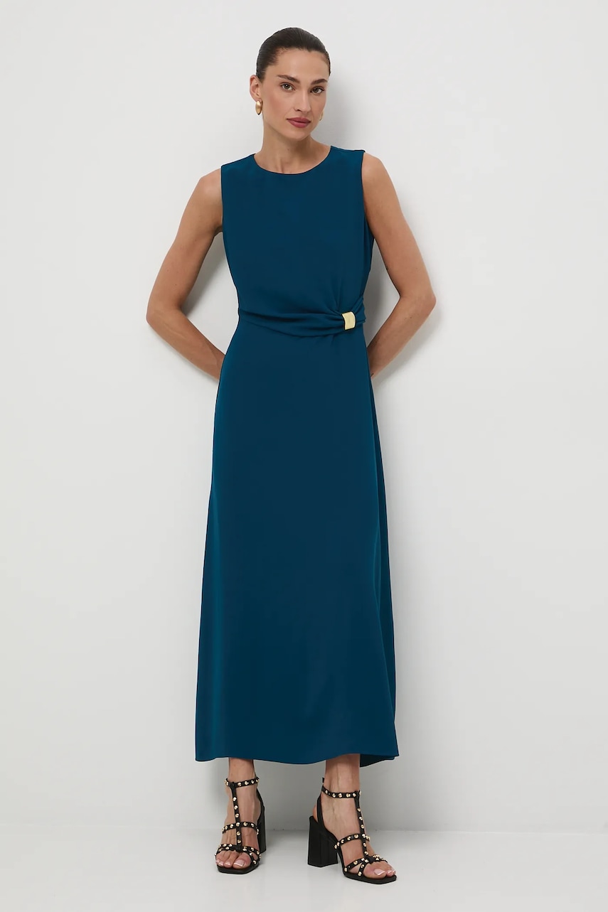 Medicine rochie culoarea verde, maxi, evazati