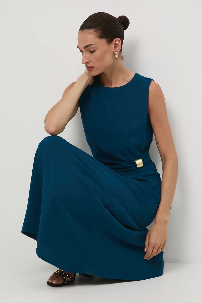 Платье Medicine цвет зелёный maxi расклешённое