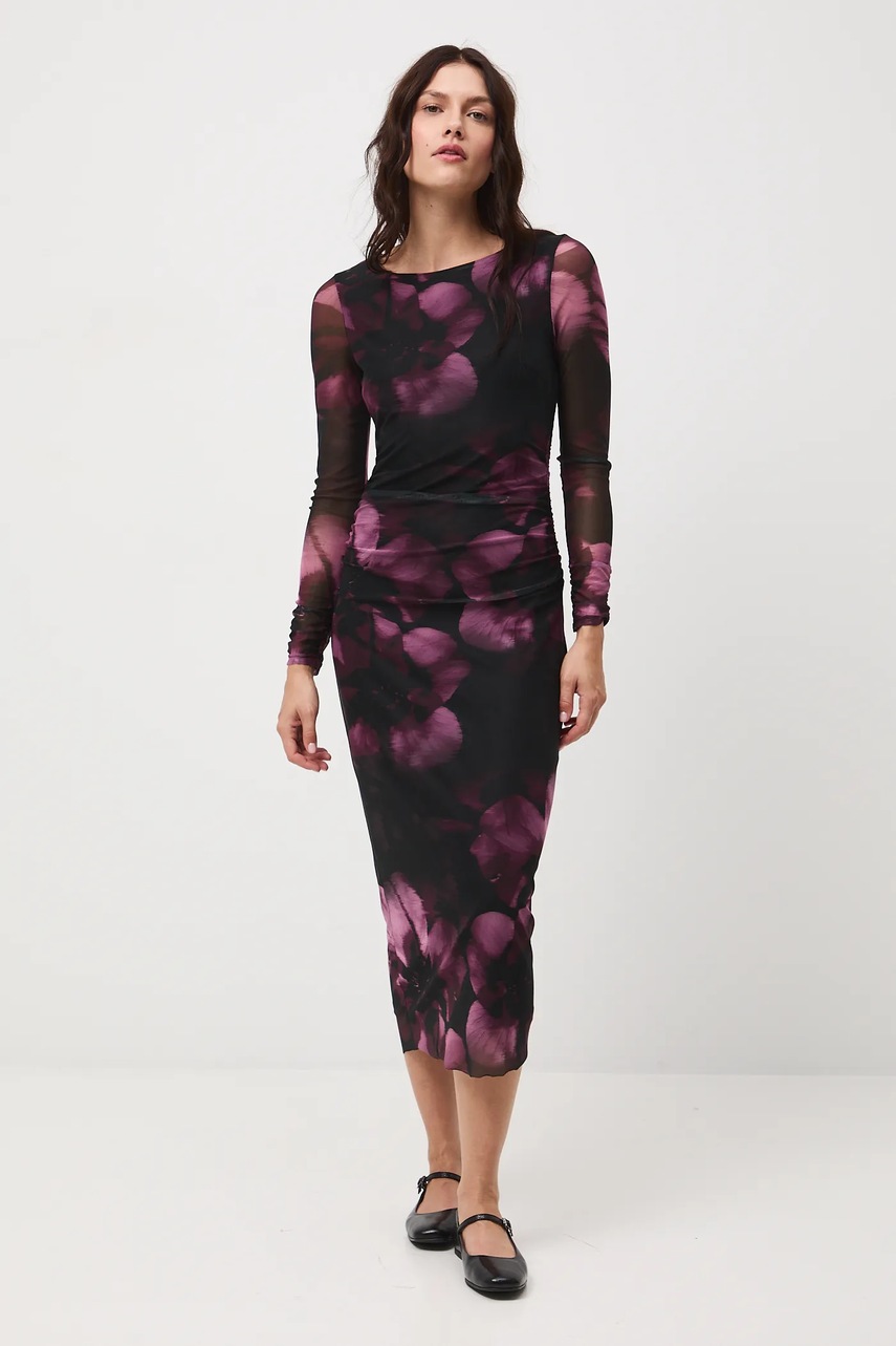 Сукня Medicine колір чорний midi облягаюче