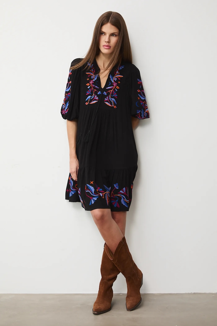 Medicine rochie culoarea negru, mini, oversize