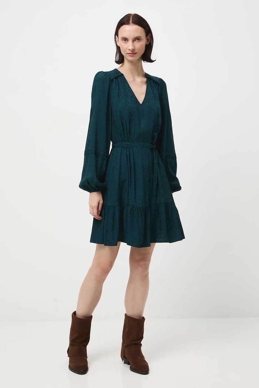 Medicine rochie culoarea verde, mini, evazati