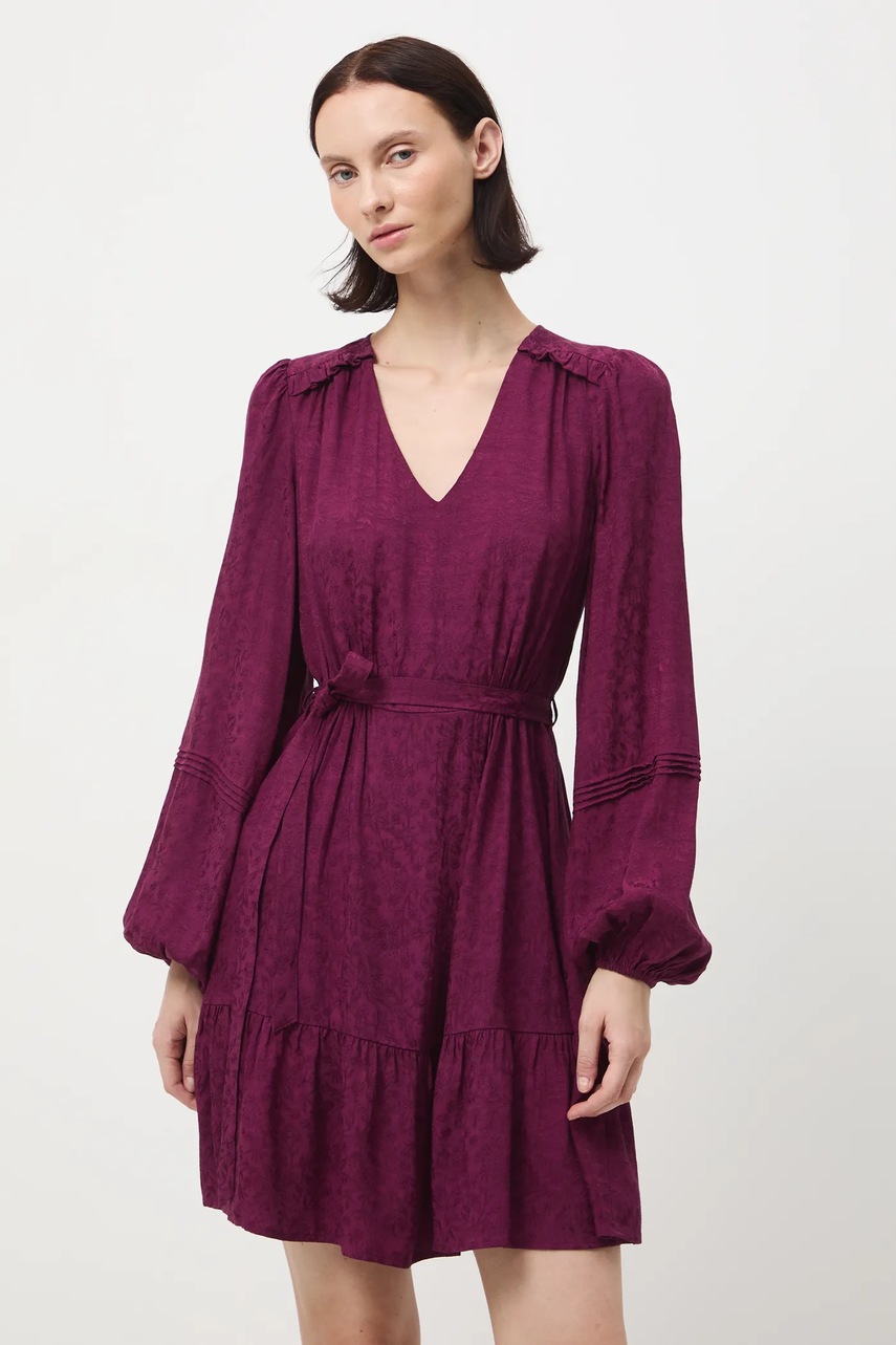 Medicine rochie culoarea bordo, mini, evazati