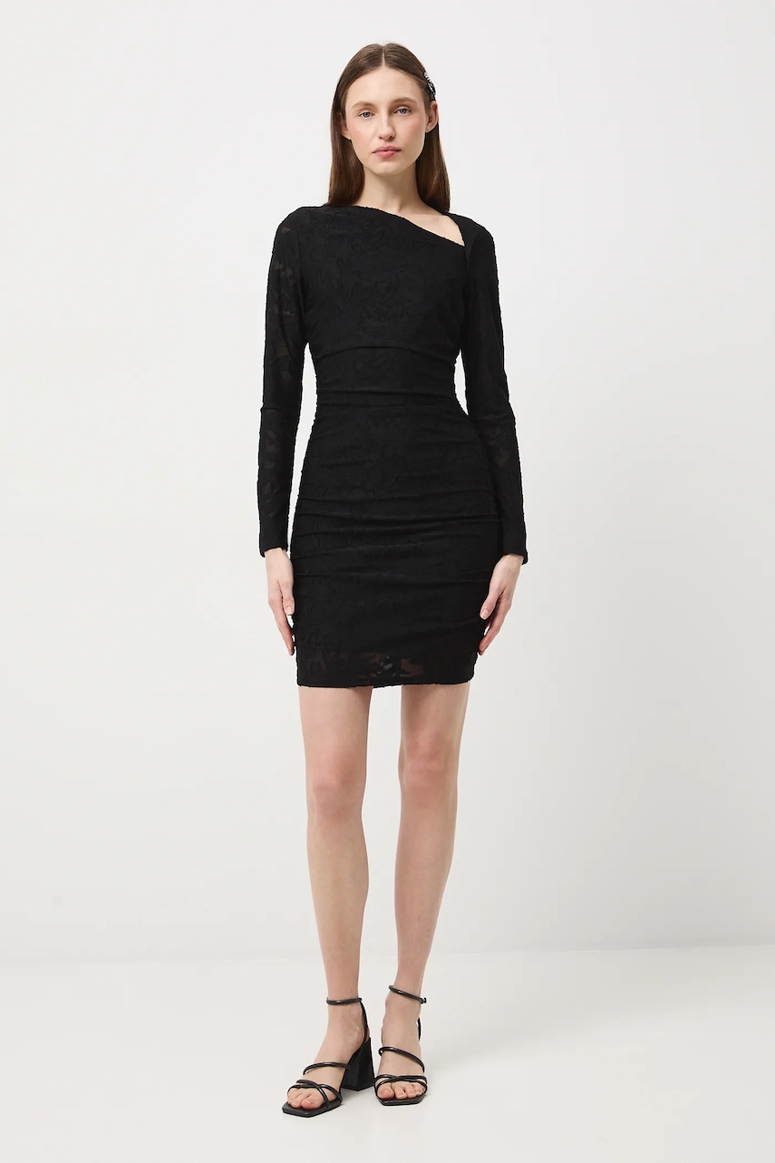 Medicine rochie culoarea negru, mini, mulata