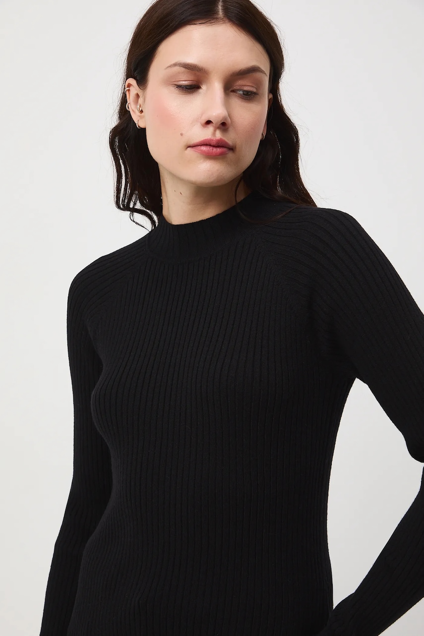 Medicine pulover culoarea negru, cu turtleneck