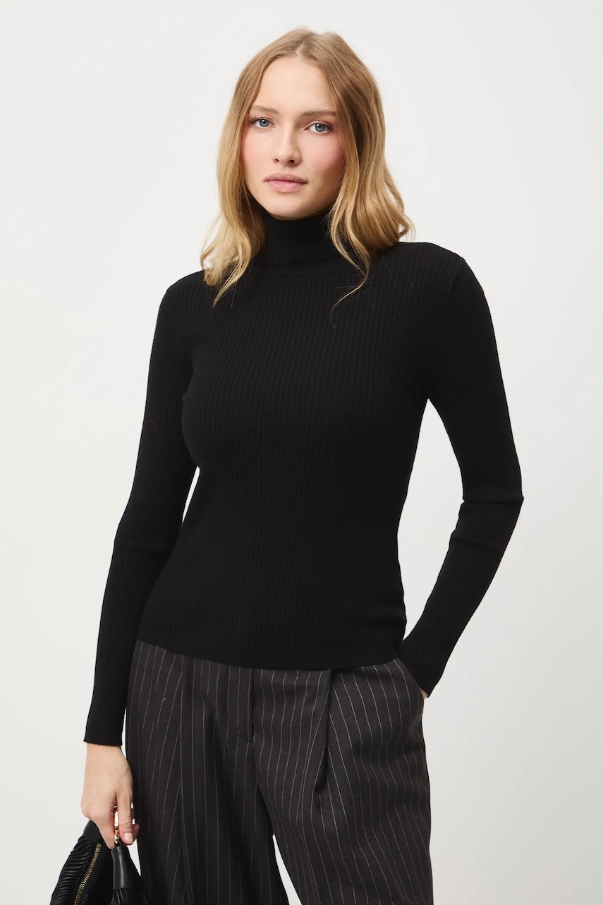 Medicine pulover culoarea negru, light, cu guler