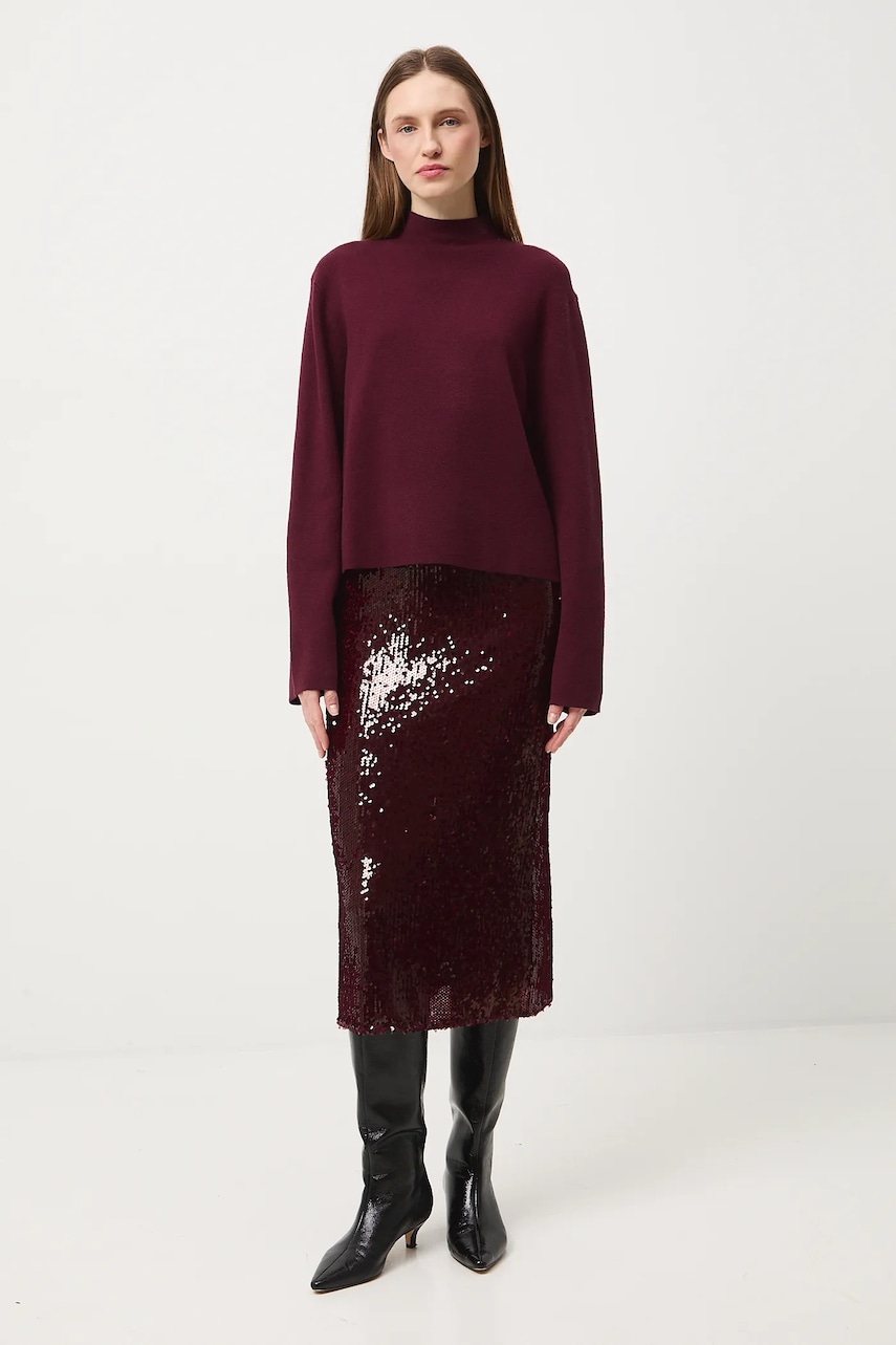 Medicine pulover culoarea bordo, light, cu turtleneck