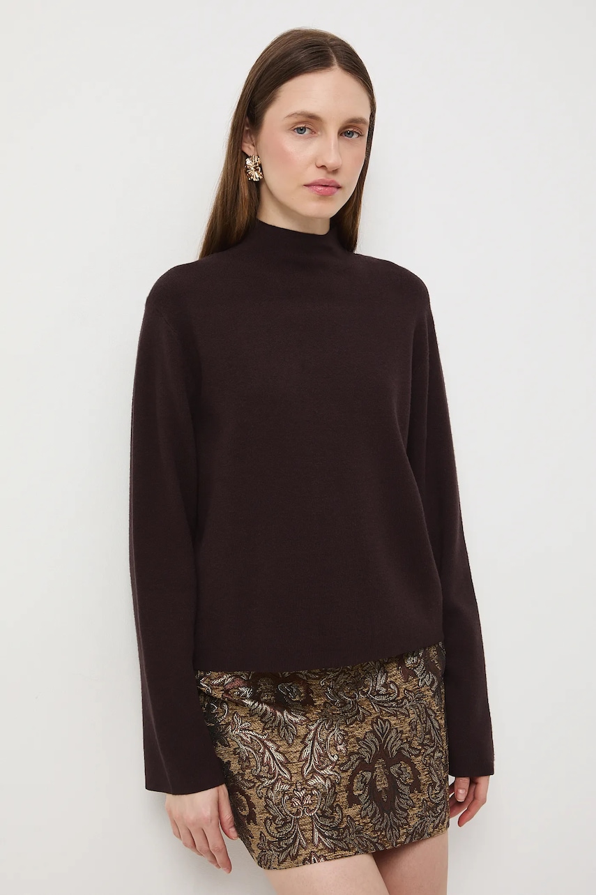 Medicine pulover culoarea maro, light, cu turtleneck