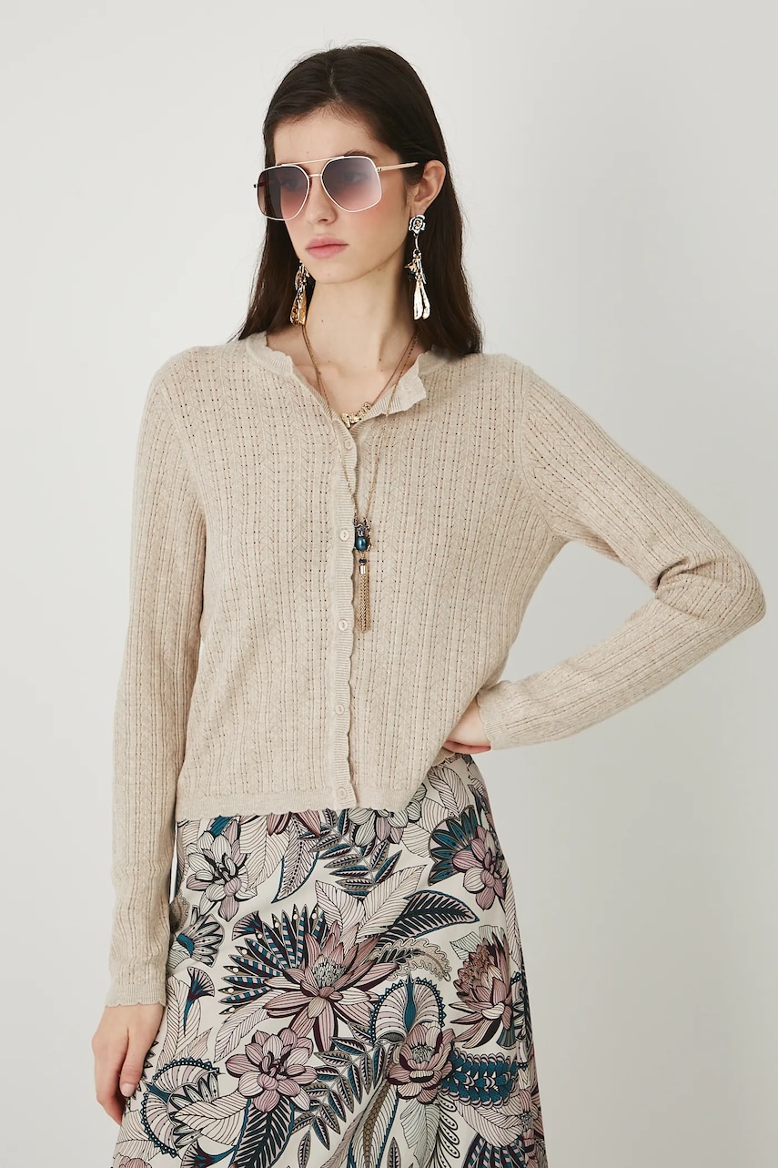 Medicine cardigan culoarea bej, light
