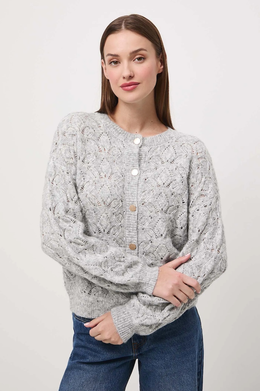 Medicine cardigan culoarea gri, călduros