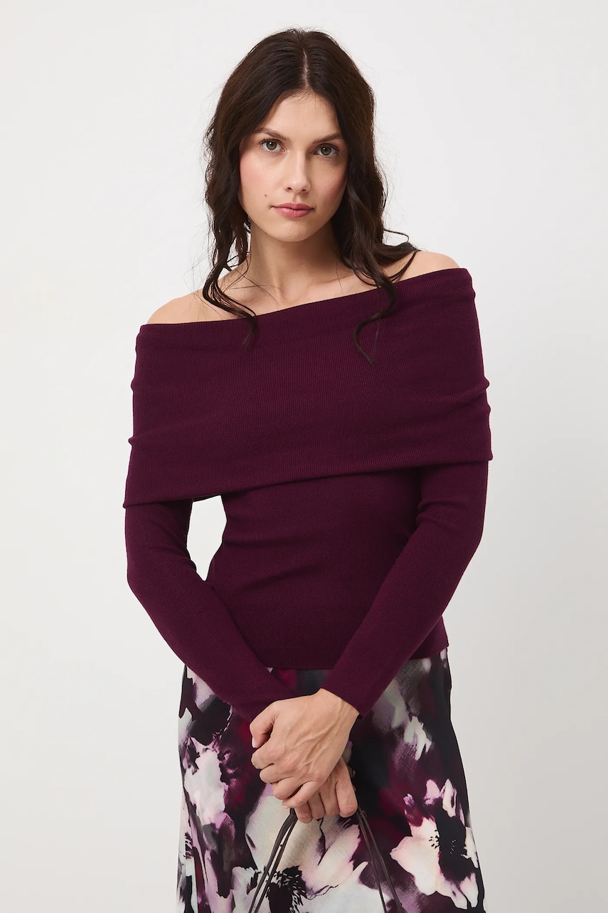 Medicine pulover culoarea bordo, light
