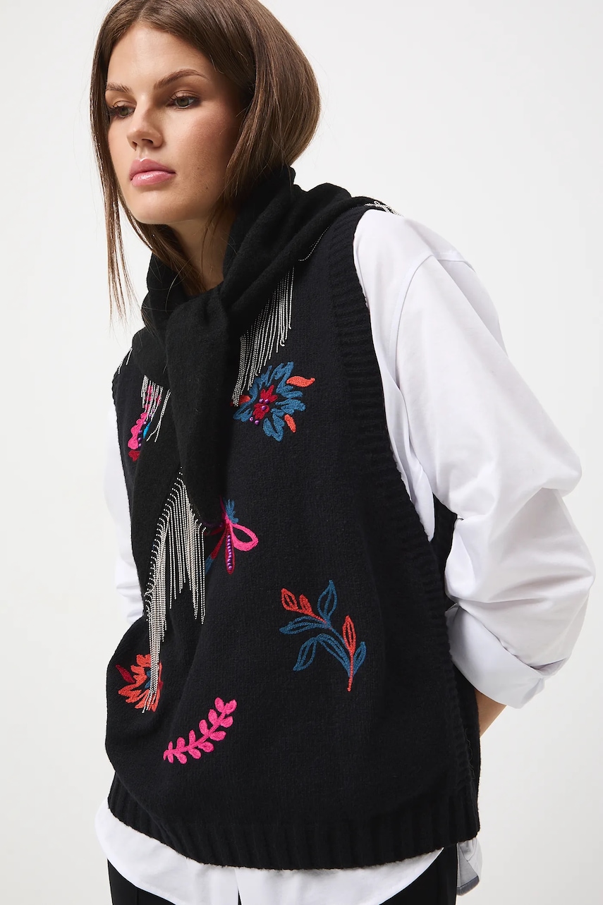 Medicine vesta din amestec de lana culoarea negru