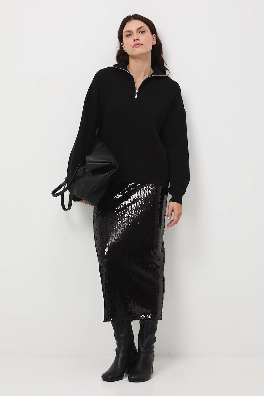 Medicine pulover culoarea negru, cu turtleneck