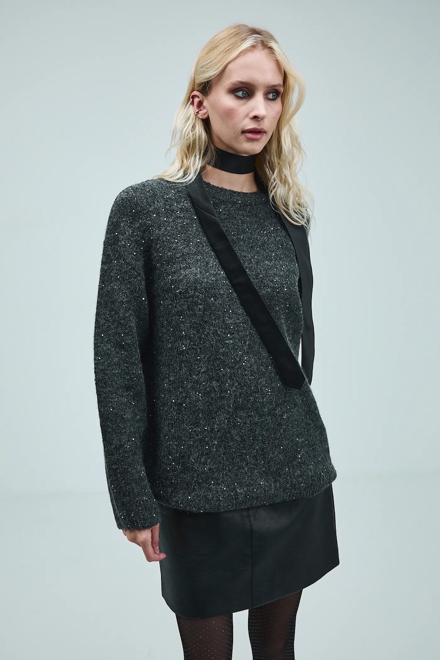 Medicine pulover culoarea gri, călduros