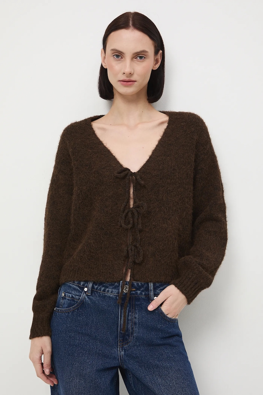 Medicine cardigan culoarea maro, călduros