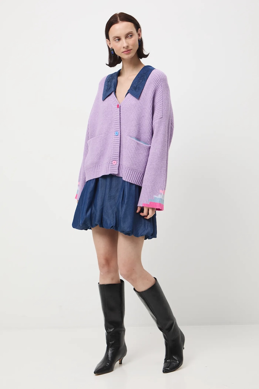 Medicine cardigan culoarea violet
