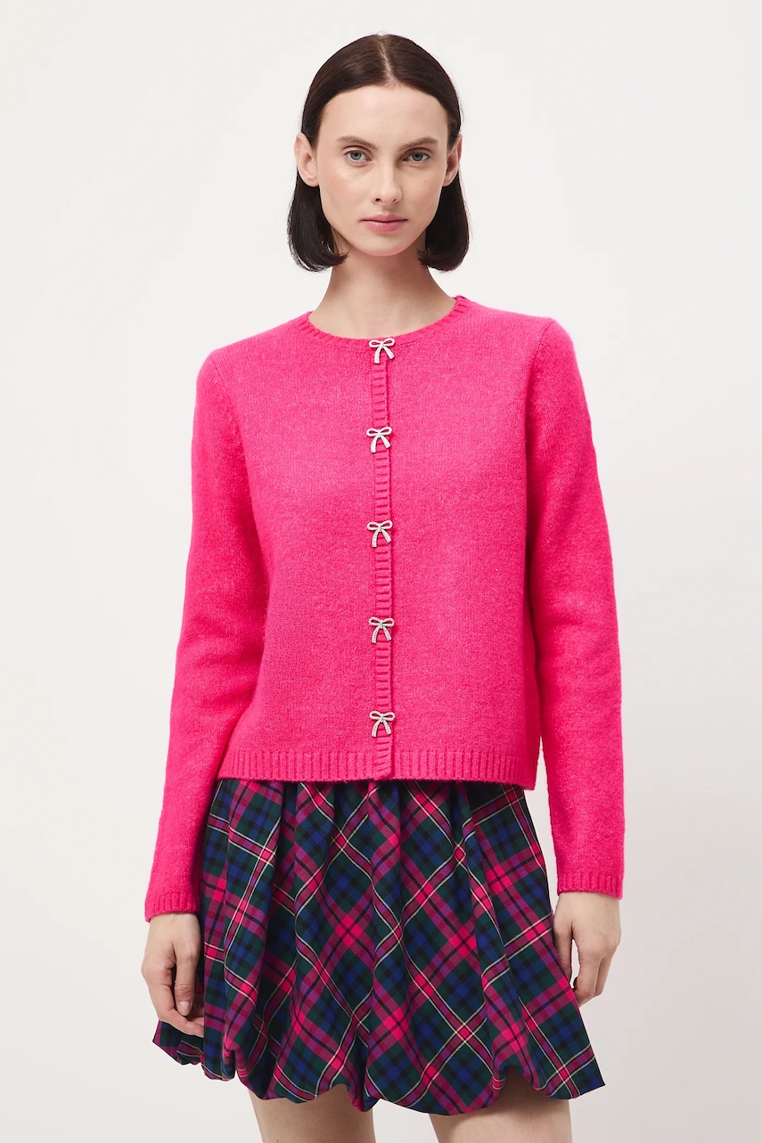 Medicine cardigan din amestec de lana culoarea roz, light