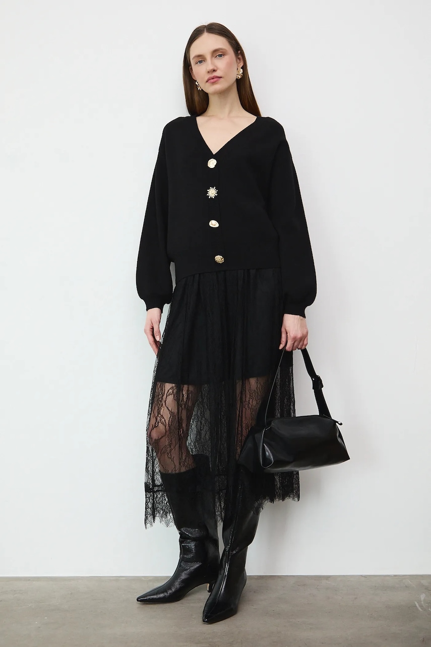 Medicine cardigan culoarea negru, light