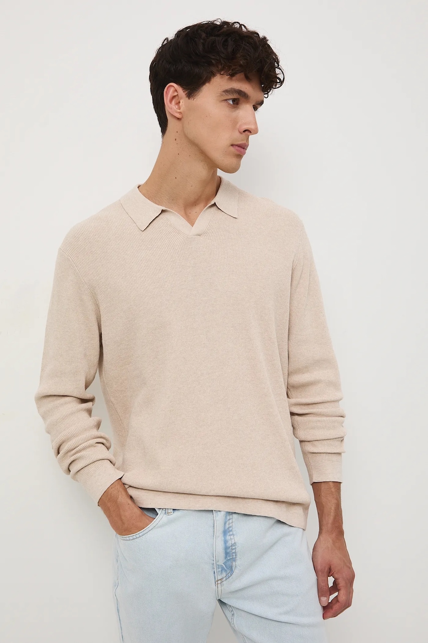 Medicine pulover culoarea bej, light